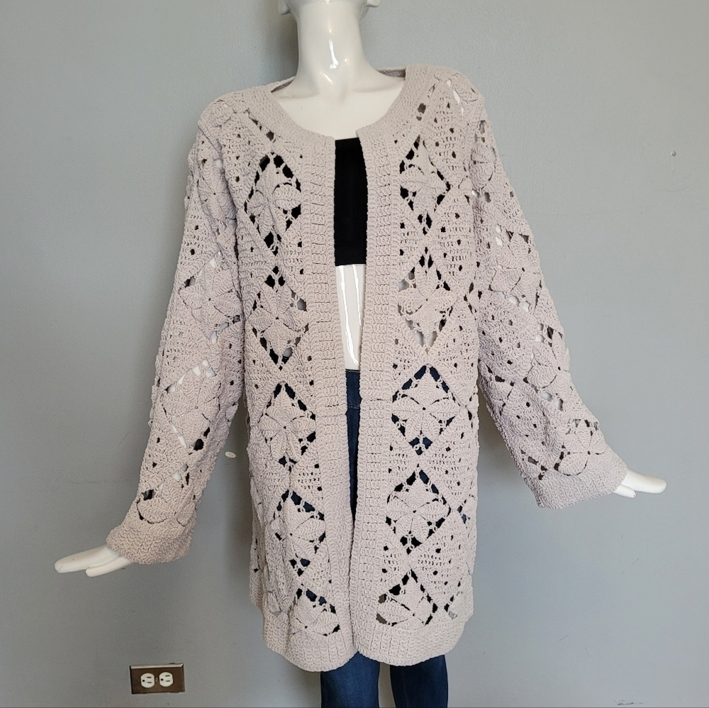 POL Crochet Open Front Cardigan, VGUC, OS
